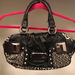 Guess Faux Leather Cheetah G Handbag Purse